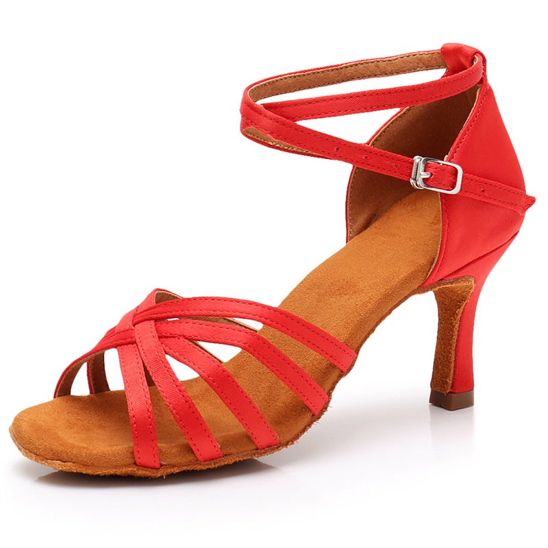 Women'S Adult Latin Dance Shoes Mid-Heel Wear-Resistant Girls Dance Shoes Soft-Soled High-Heeled Indoor Women'S Performance Dance Shoes - Image 5